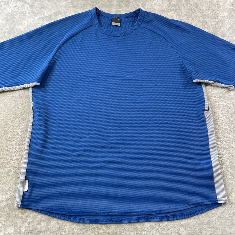 Vintage Nike Sphere Dry Shirt Mens XXL Blue Performance Y2K Light Gym Running